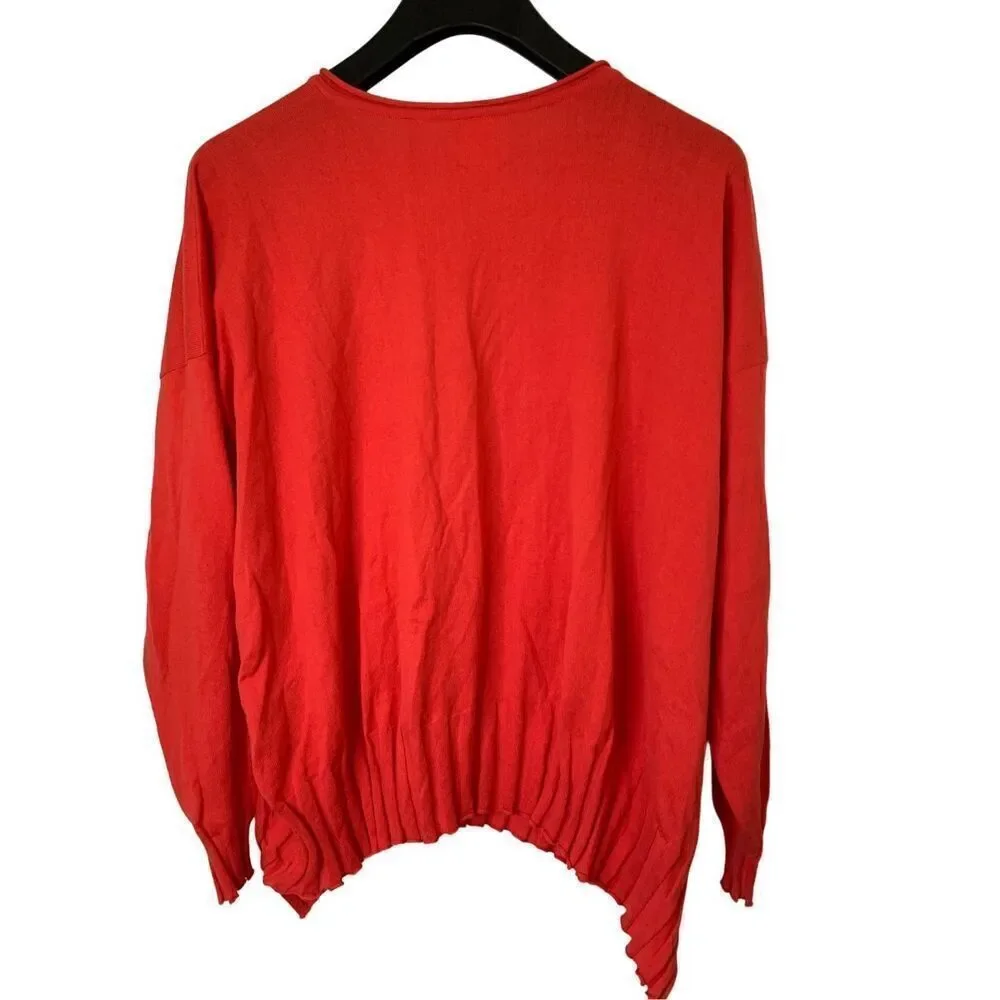 PLANET by Lauren G v neck sweater top pima cotton modal women's one size